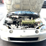 White 1997 Honda Del Sol with a B16 swap